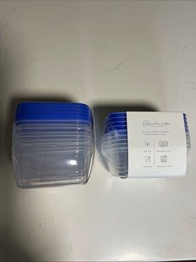 The Spring Shop Blue Plastic Food Storage Containers with Lids - 20 Piece Set